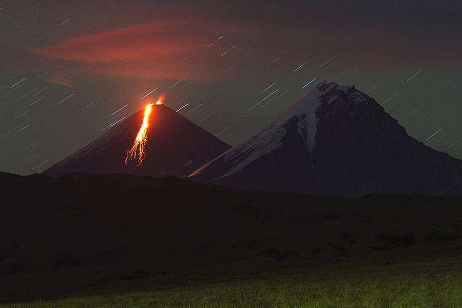 Извержение вулкана Ключевская сопка. Три года спустя.