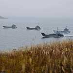 Высадка морского десанта во время тактического учения бригады морской пехоты ТОФ